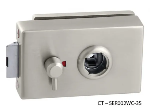 CT - 7000 Kovanie na sklenené dvere kovanie s WC kľúčom, CT - SER002WC-3S Nikel matný