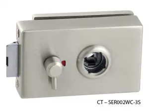 CT - 7000 Kovanie na sklenené dvere kovanie s WC kľúčom, CT - SER002WC-3S Nikel matný