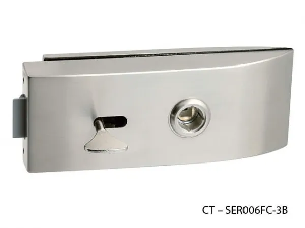 CT - 11000 Kovanie na sklenené dvere kovanie s WC kľúčom, CT - SER006WC-3B Nikel matný