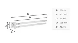 SO - ICE OK326 - Držiak na uteráky dvojitý 40 cm