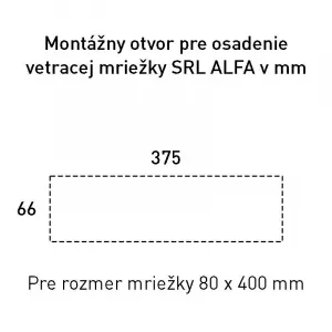 SRL - ALFA vetracia mriežka 80 x 400 mm CIM - čierna matná (C35) 80 mm 400 mm