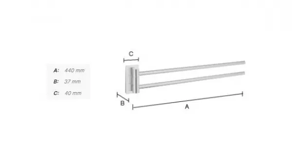 SO - POOL ZK326 - Dvojitý sklopný držiak na uterák
