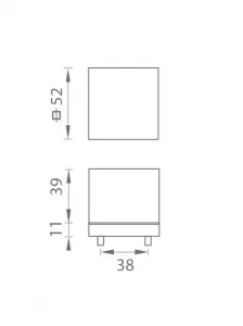 TI - CUBE - HR 2734Q CHM - chróm matný (96) bez spodnej rozety madlo pevné ks