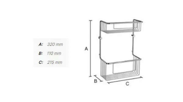 SO - SIDELINE DK1031 - Košík do sprchy dvojitý CHL - chróm lesklý