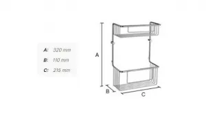 SO - SIDELINE DK1031 - Košík do sprchy dvojitý CHL - chróm lesklý