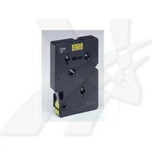 Brother TC-601, 12mm x 7,7m, čierna tlač / žltý podklad, originálna páska