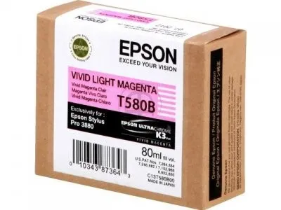 Epson T580B00 svetlo purpurová (light magenta) originálna cartridge