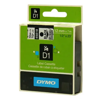 Dymo originál páska do tlačiarne štítkov, Dymo, 45010, S0720500, čierny tlač/priehľadný podklad, 7m, 12mm, D1 45010