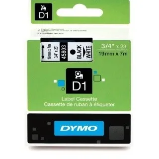Dymo originál páska do tlačiarne štítkov, Dymo, 45803, S0720830, čierny tlač/biely podklad, 7m, 19mm, D1 45803