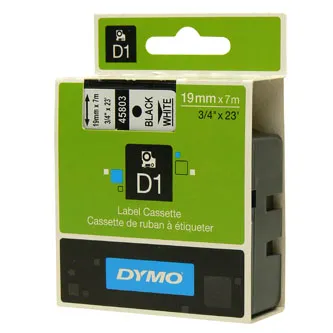 Dymo originál páska do tlačiarne štítkov, Dymo, 45803, S0720830, čierny tlač/biely podklad, 7m, 19mm, D1 45803