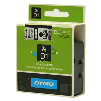 Dymo originál páska do tlačiarne štítkov, Dymo, 45800, S0720820, čierny tlač/priehľadný podklad, 7m, 19mm, D1 45800