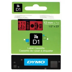 Dymo originál páska do tlačiarne štítkov, Dymo, 45017, S0720570, čierny tlač/červený podklad, 7m, 12mm, D1 45017