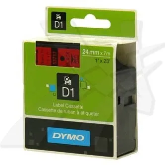 Dymo originál páska do tlačiarne štítkov, Dymo, 53717, S0720970, čierny tlač/červený podklad, 7m, 24mm, D1 53717