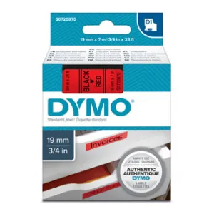 Dymo originál páska do tlačiarne štítkov, Dymo, 45807, S0720870, čierny tlač/červený podklad, 7m, 19mm, D1 45807