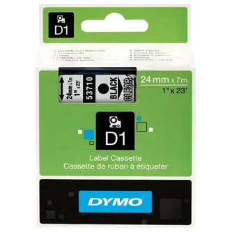 Dymo D1 53710, S0720920, 24mm x 7m čierna tlač / priehľadný podklad, originálna páska