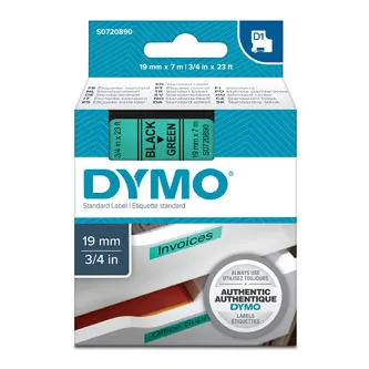 Dymo originál páska do tlačiarne štítkov, Dymo, 45809, S0720890, čierny tlač/zelený podklad, 7m, 19mm, D1 45809