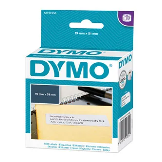 Dymo papierové štítky 51mm x 19mm, biele, multifunkčné, snímateľné, 500 ks, 11355, S0722550 11355