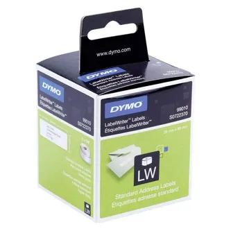 Dymo papierové štítky 89mm x 28mm, biele, adresná, 2X130 ks, 99010, S0722370 99010
