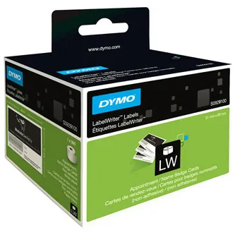 Dymo papierové štítky 89mm x 51mm, biele, pre vizitky, bez lepidla, 300 ks, S0929100 S0929100