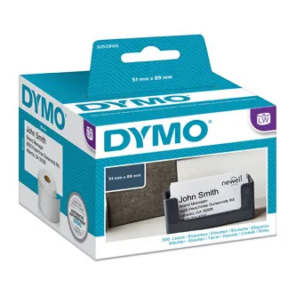 Dymo papierové štítky 89mm x 51mm, biele, pre vizitky, bez lepidla, 300 ks, S0929100 S0929100