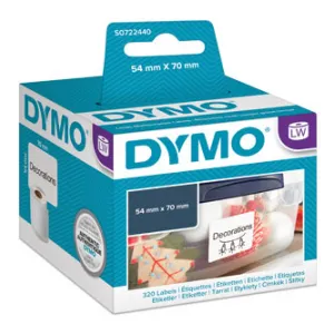 Dymo papierové štítky 70mm x 54mm, biele, na diskety, 320 ks, 99015, S0722440 99015