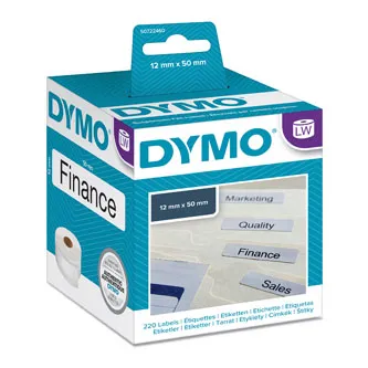 Dymo papierové štítky 50mm x 12mm, biele, na závesné poradače, 220 ks, 99017, S0722460 99017