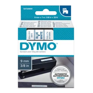 Dymo D1 40914, S0720690, 9mm x 7m, modrá tlač / biely podklad, originálna páska