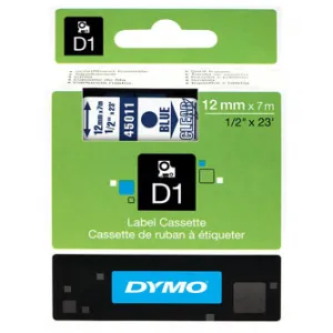 Dymo D1 45011, S0720510, 12mm x 7m modrá tlač / priehľadný podklad, originálna páska