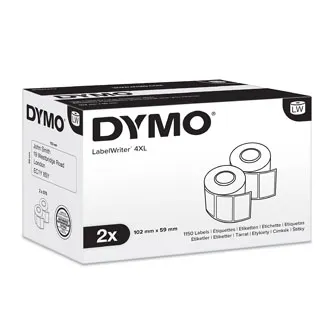 Dymo S0947420, 102mm x 59mm, 2x575 ks, biele, veľké vysokokapacitné, prepravné papierové etikety