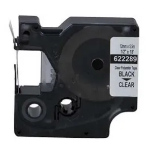 Dymo Rhino 622289, 12mm x 5,5m, čierna tlač/priehľadný podklad, originálna páska