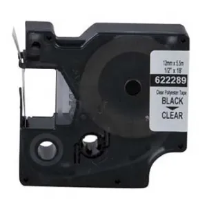 Dymo Rhino 622289, 12mm x 5,5m, čierna tlač/priehľadný podklad, originálna páska