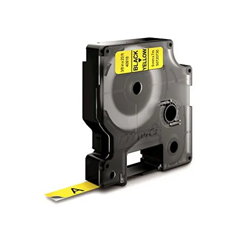 Dymo originál páska do tlačiarne štítkov, Dymo, 45018, S0720580, čierny tlač/žltý podklad, 7m, 12mm, D1 45018