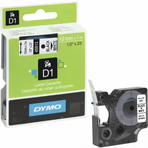 Dymo originál páska do tlačiarne štítkov, Dymo, 45018, S0720580, čierny tlač/žltý podklad, 7m, 12mm, D1 45018