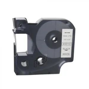 Dymo originál páska do tlačiarne štítkov, Dymo, 45013, S0720530, čierny tlač/biely podklad, 7m, 12mm, D1 45013