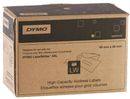 Dymo S0947410, 89mm x 28mm, biele adresné papierové štítky