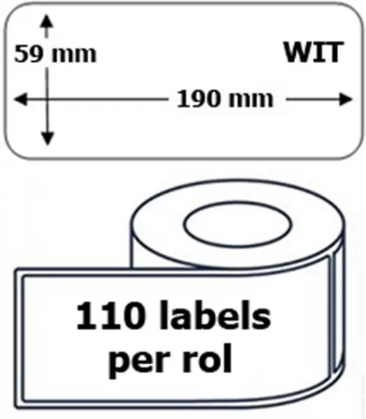 Dymo 99019, 59mm x 190mm, kompatibilná role etikiet