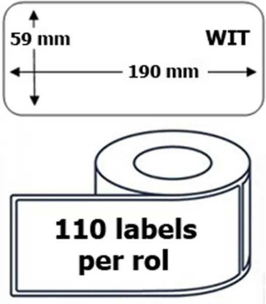Dymo 99019, 59mm x 190mm, kompatibilná role etikiet