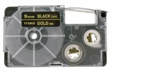 Kompatibilná páska s Casio XR-9BKG 9mm x 8m zlatá tlač / čierny podklad
