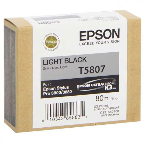 Epson T5807 svetlo čierná (light black) originálna cartridge