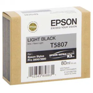 Epson T5807 svetlo čierná (light black) originálna cartridge