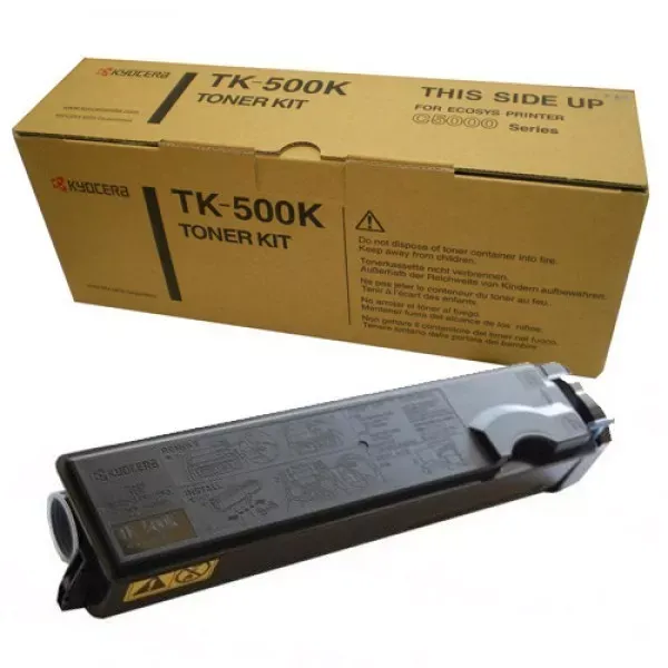 Kyocera originálny toner TK500K, black, 8000 str., Kyocera FS-C5016N, garanční pečeť Janus