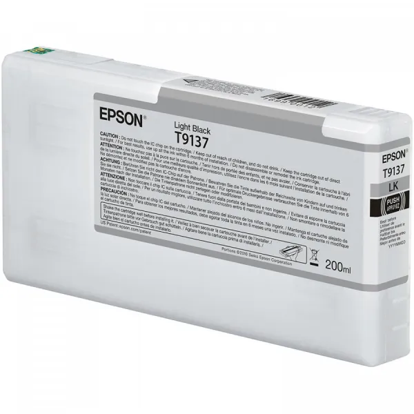 Epson T9137 svetlo čierná (light black) originálna cartridge