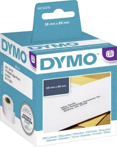 Dymo papierové štítky 89mm x 28mm, biele, adresná, 12 x 130 ks, 2093091 2093091