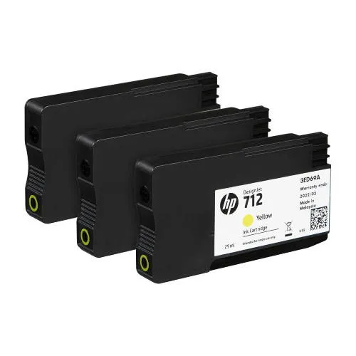 HP 712 3ED79A žltá (yellow) 3ks originálna cartridge