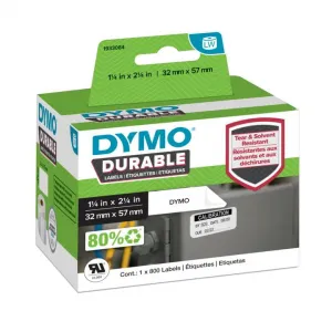 Dymo 2112289, 32mm x 57mm, biele polypropylénové etikety