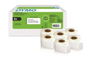 Dymo 2177564, 54mm x 25mm, biele papierové etikety