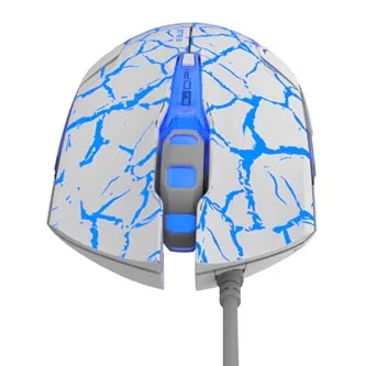E-blue Myš Cobra EMS624WHCA-IU, 2500DPI, optická, 6tl., drátová USB, bílo-modrá, herní, e-box