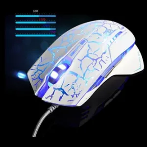 E-blue Myš Mazer Pro EMS600WHCA-IU, 2500DPI, optická, 6tl., drátová USB, bílo-modrá, herní, e-box