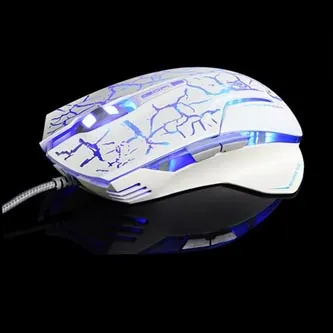 E-blue Myš Mazer Pro EMS600WHCA-IU, 2500DPI, optická, 6tl., drátová USB, bílo-modrá, herní, e-box