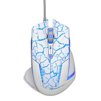 E-blue Myš Mazer Pro EMS600WHCA-IU, 2500DPI, optická, 6tl., drátová USB, bílo-modrá, herní, e-box